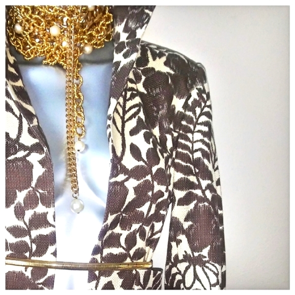 Jones New York Earthy Granola Girl Floral "BOHO" Cotton Blazer - Picture 1 of 8